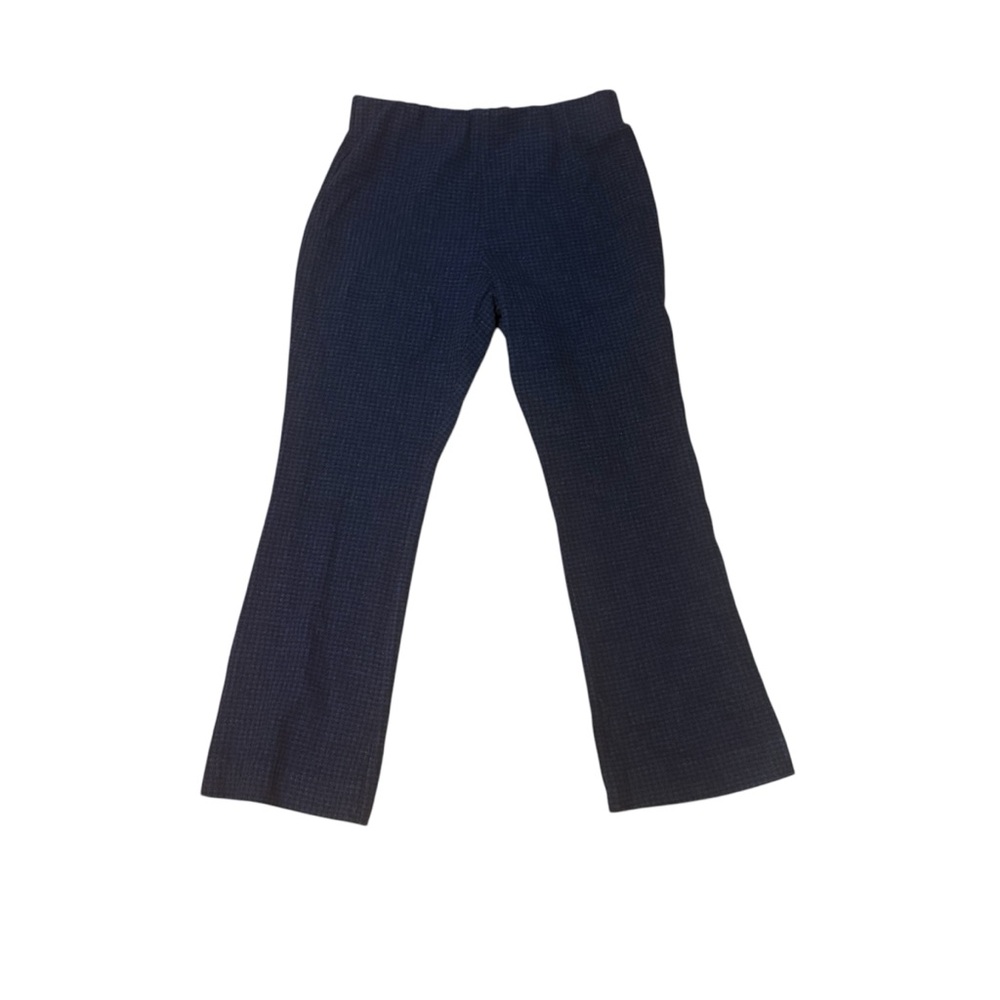 ANN MASHBURN Cobalt Navy Houndstooth Faye Flare Cropped Pants - Picture 6 of 10